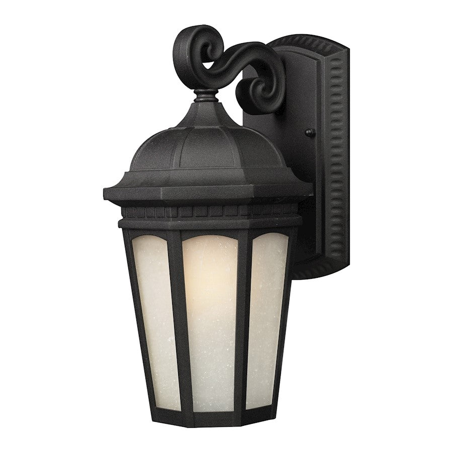 Z-Lite Newport Outdoor Wall Light 9.125x8.25x15.75", Black, White Seed - 508M-BK