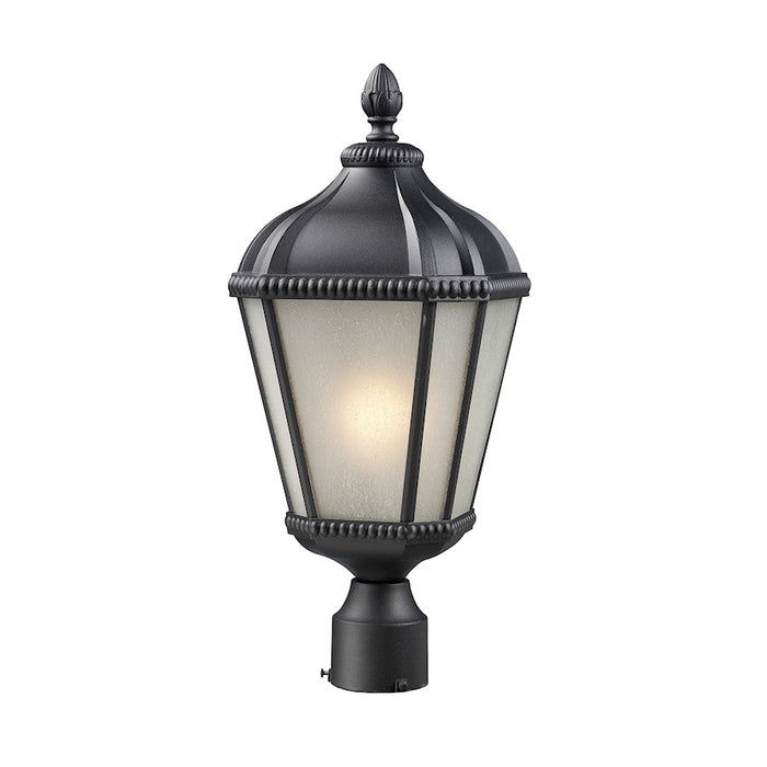 Z-Lite Waverly Outdoor Post Light, 9x23.25", Black, White Seedy - 513PHS-BK