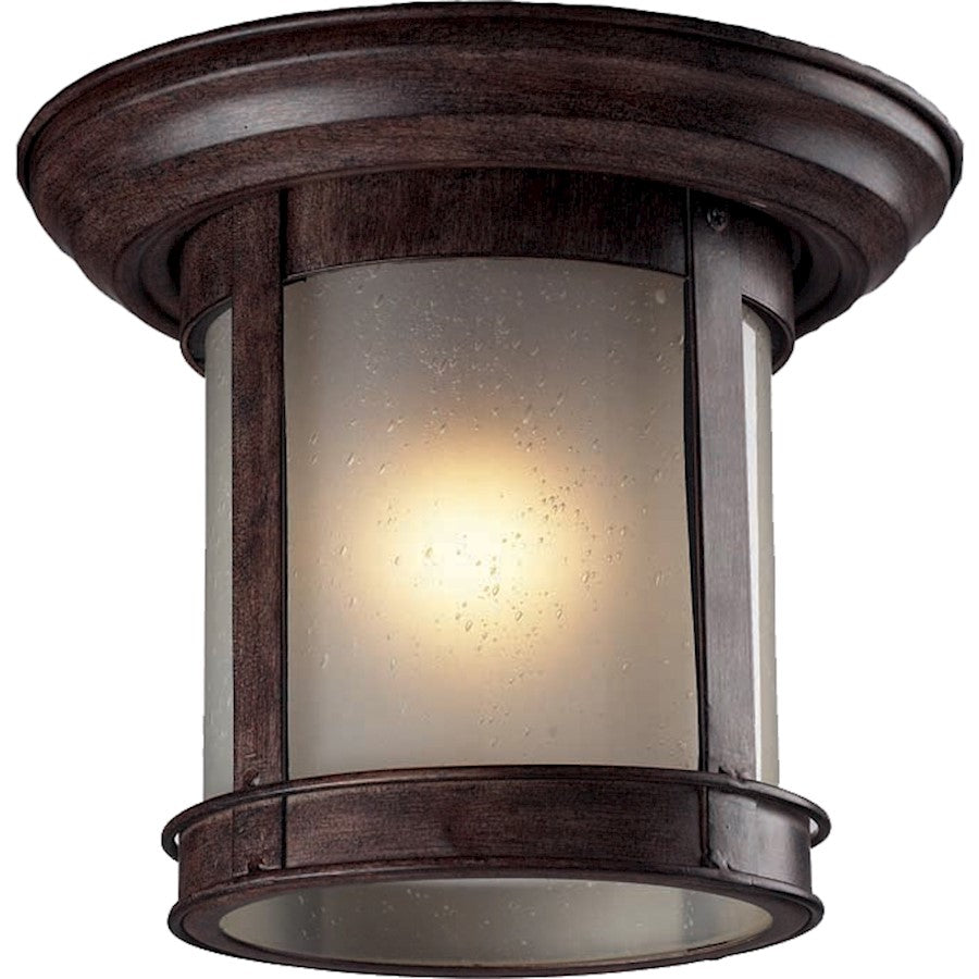 Z-Lite Outdoor Flush Mount Outdoor Flush Mount Light Bronze, White Seed - 514F-WB