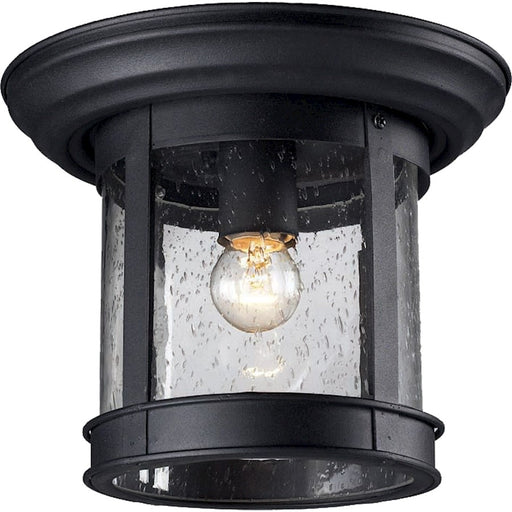 Z-Lite Outdoor Flush Mount Outdoor Flush Mount Light 9.75x7.75", Black, Clear Seed - 515F-BK