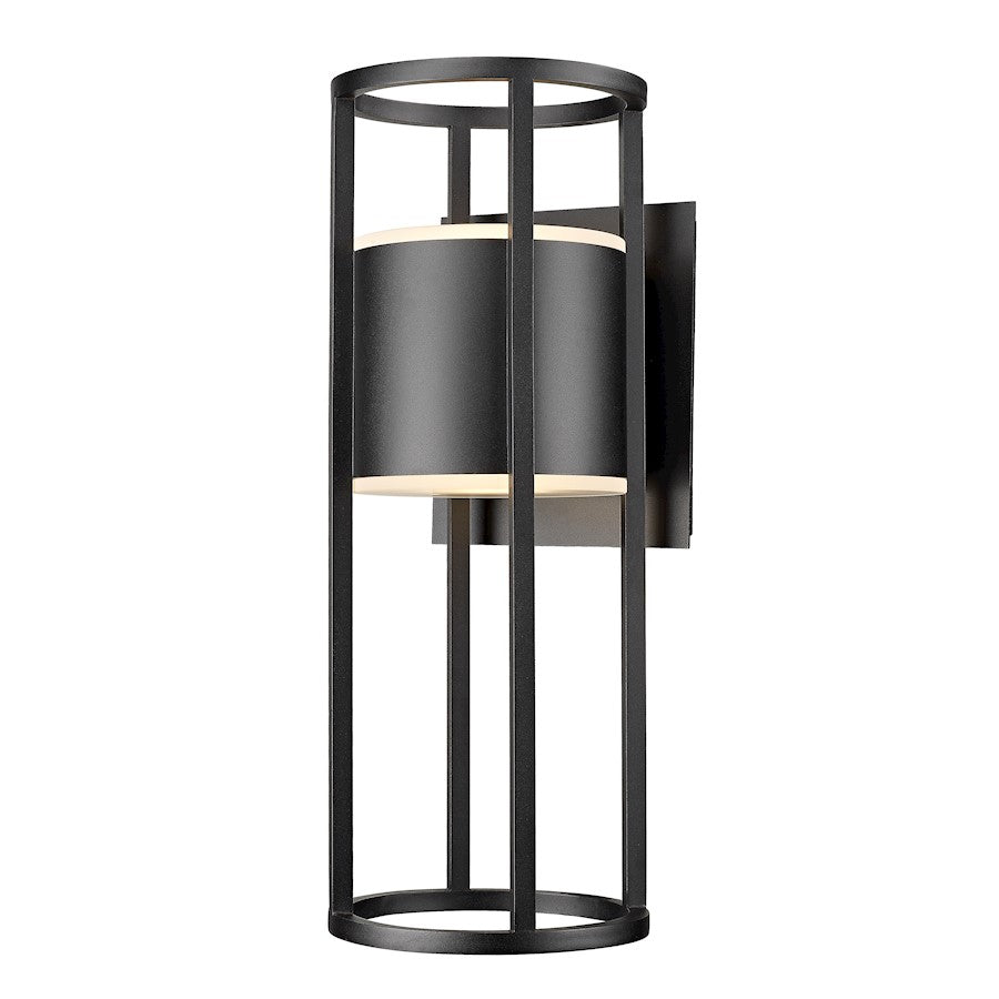 Z-Lite Luca 2 Light Outdoor Wall Sconce, Black/Etched