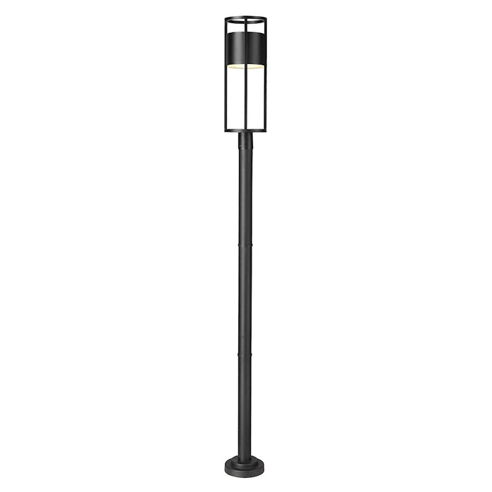 Z-Lite Luca 1 Light 9.25" Outdoor Post Mount, Black/Etched