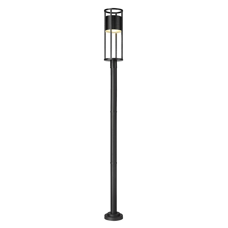 Z-Lite Luca 1 Light 9.25" Outdoor Post Mount, Black/Etched