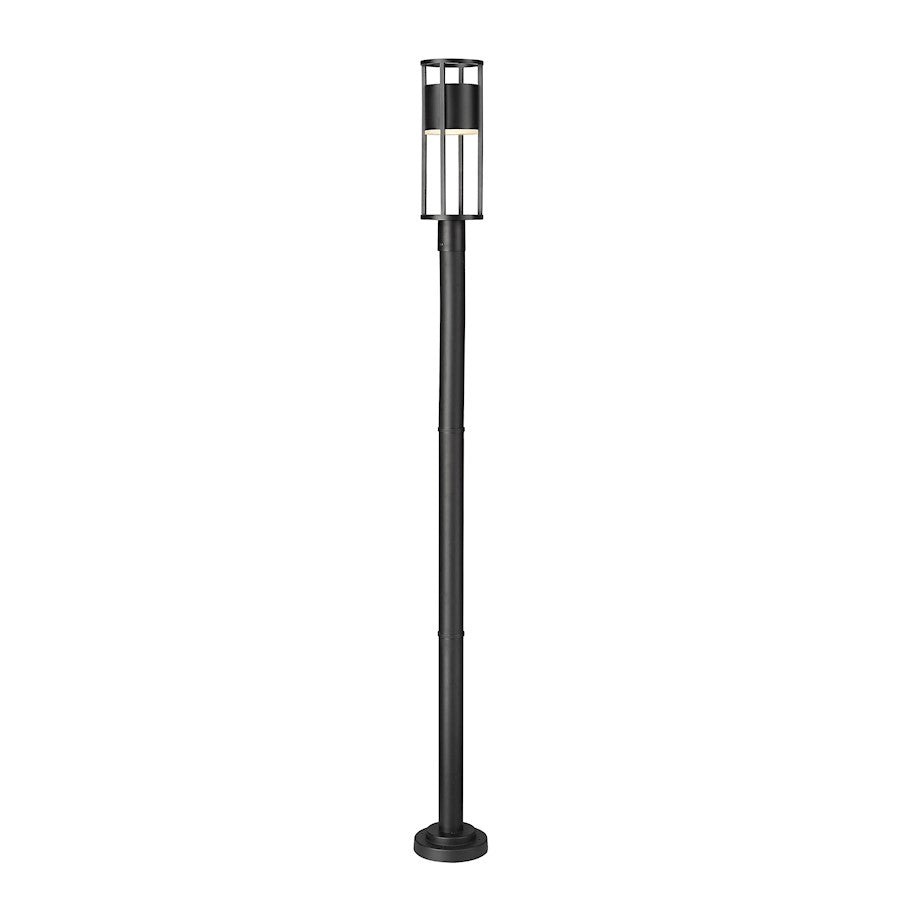 Z-Lite Luca 1 Light 9" Outdoor Post Mount, Black/Etched - 517PHM-567P-BK-LED