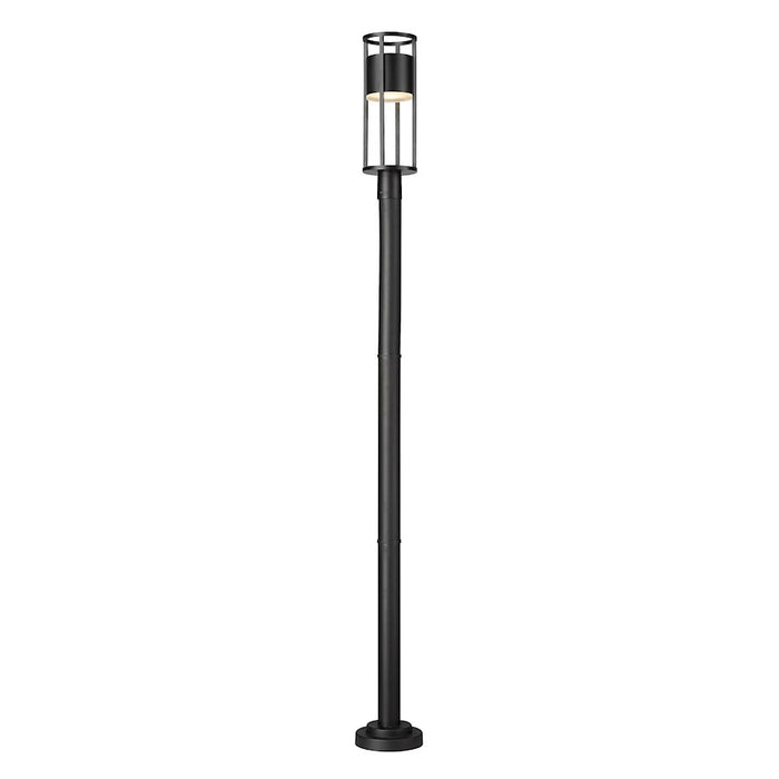 Z-Lite Luca 1 Light 9" Outdoor Post Mount, Black/Etched