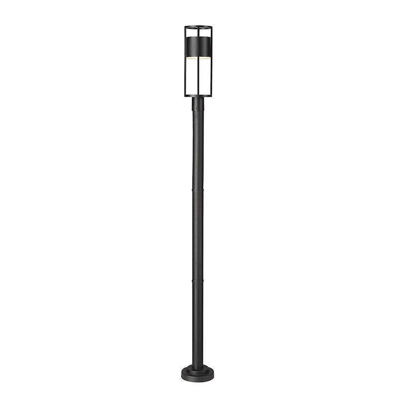 Z-Lite Luca 1 Light 9" Outdoor Post Mount, Black/Etched