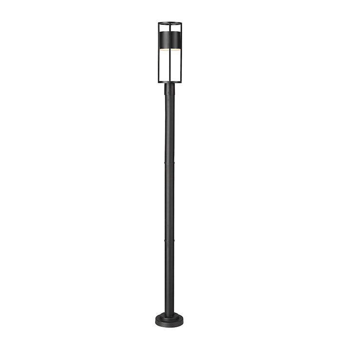 Z-Lite Luca 1 Light 9" Outdoor Post Mount, Black/Etched