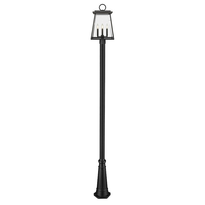 Z-Lite Broughton 4Lt 12.5" Outdoor Post/Round, Black/Beveled