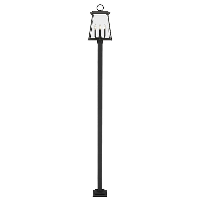 Z-Lite Broughton 4Lt 12.5" Outdoor Post/Square, Black/Beveled