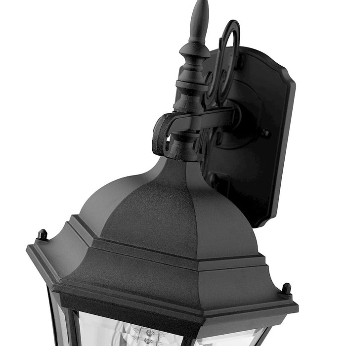 Z-Lite Wakefield Outdoor Wall Light, 10 x 9.5 x 24", Black/Clear Beveled