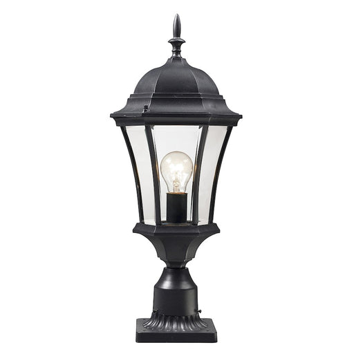 Z-Lite Wakefield Outdoor Post Light 9.5x24", Black, Clear Beveled - 522PHM-BK-PM