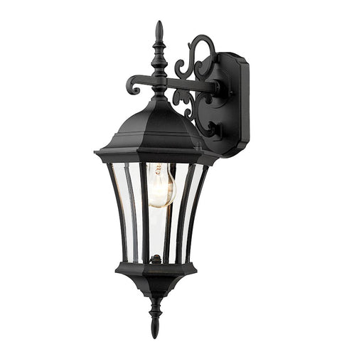 Z-Lite Wakefield Outdoor Wall Light, 8x8x21.75", Black, Clear Beveled - 522S-BK
