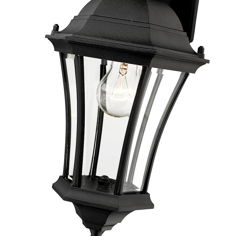 Z-Lite Wakefield Outdoor Wall Light, 8 x 8 x 21.75", Black/Clear Beveled