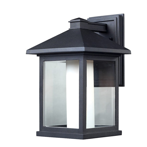 Z-Lite Mesa Outdr Wall Light 10.625x9.5x15.75", Black, Clear Bevel Out/Opal In - 523B