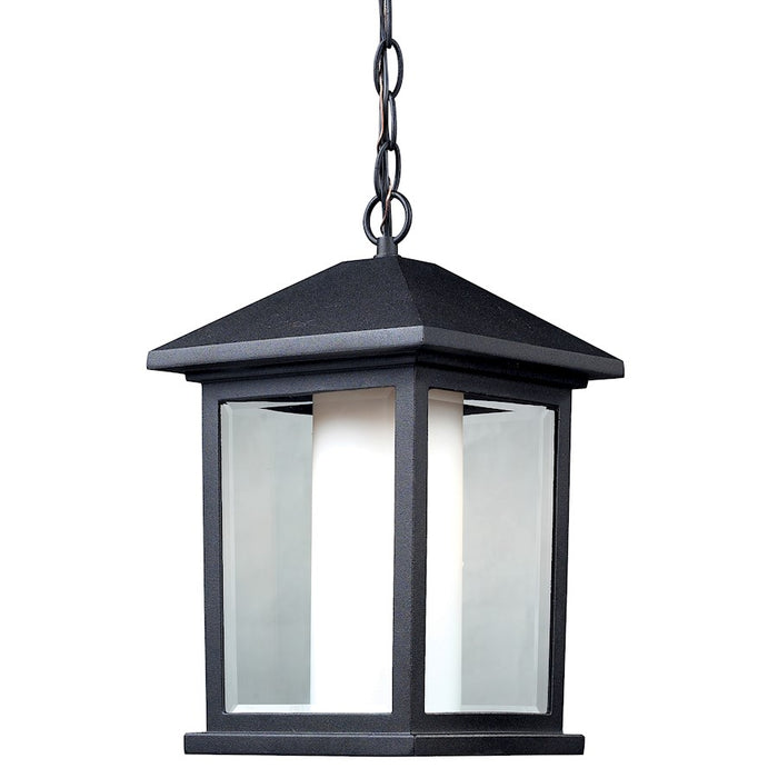 Z-Lite Mesa 1 Light Outdoor Chain Light, Black, Clear Beveled Out/Opal In - 523CHB