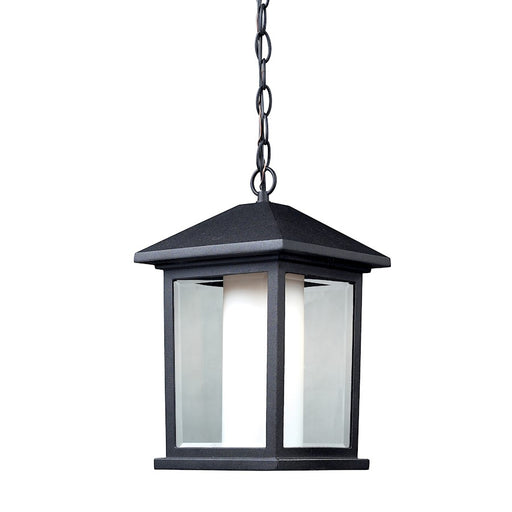 Z-Lite Mesa Outdoor Chain Light, Black, Clear Beveled Out/Matte Opal In - 523CHM