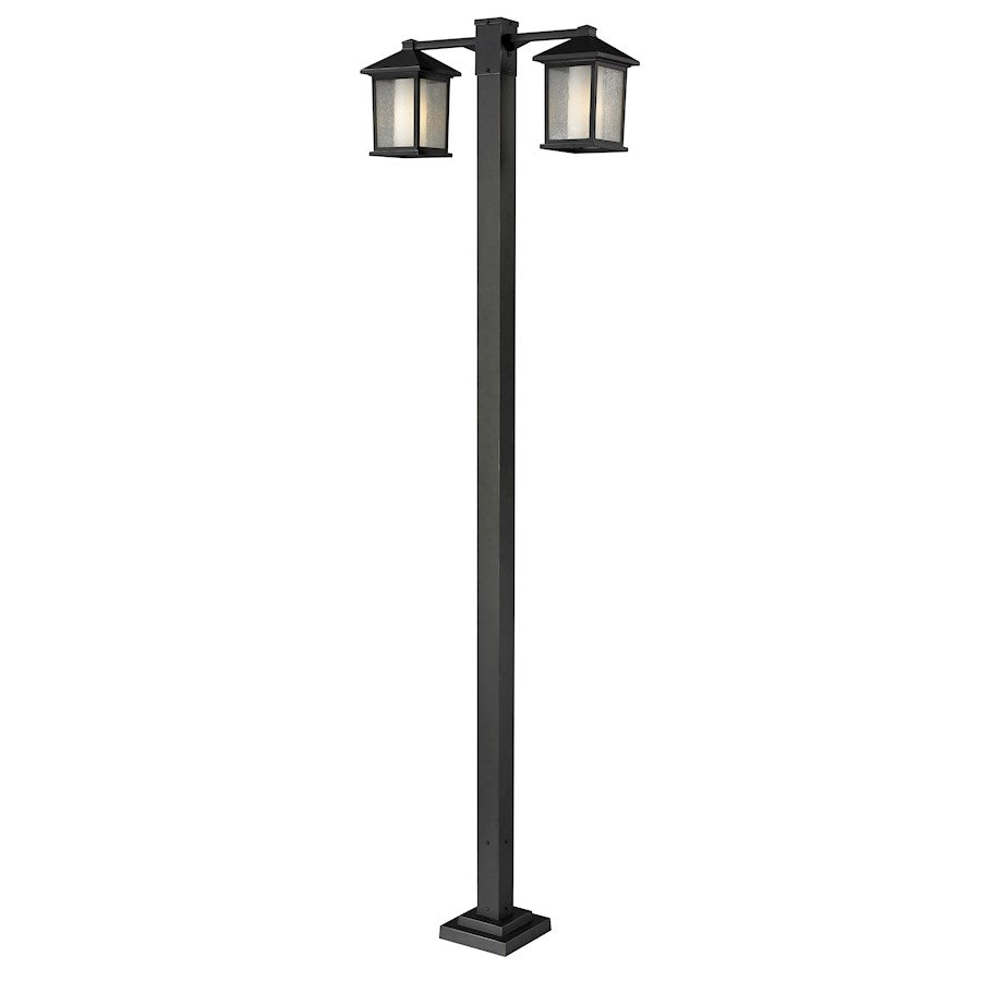 Z-Lite Mesa 2 Light Outdoor Post, Oil Rubbed Bronze, Clear/Opal - 524-2-536P-ORB