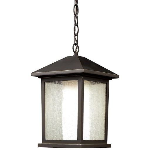 Z-Lite Mesa 1 Light Outdoor Chain Light, Bronze, Clear Seed Out/Opal In - 524CHB