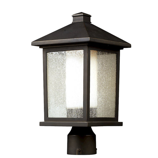 Z-Lite Mesa Outdoor Post Light 8.125x15.5", Bronze, Clear Seed Out/Opal In - 524PHM