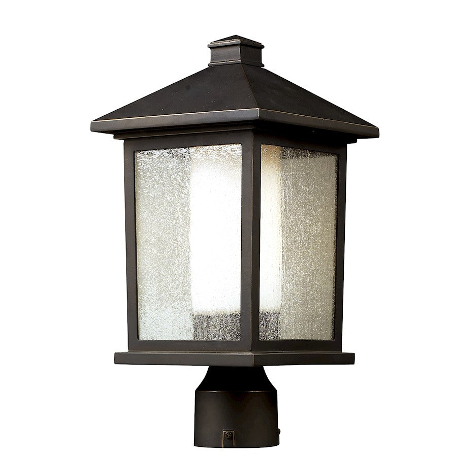 Z-Lite Mesa Outdoor Post Light 8.125x15.5", Bronze, Clear Seed Out/Opal In - 524PHM