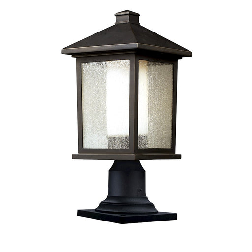 Z-Lite Mesa Outdr Post Light 8.125x17.25", Bronze, Clear Seed/Opal - 524PHM-533PM-ORB