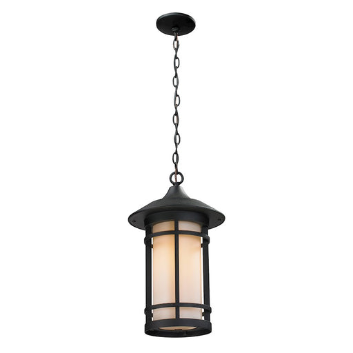 Z-Lite Woodland Outdoor Chain Light, 10x17.125", Black, Matte Opal - 527CHB-BK
