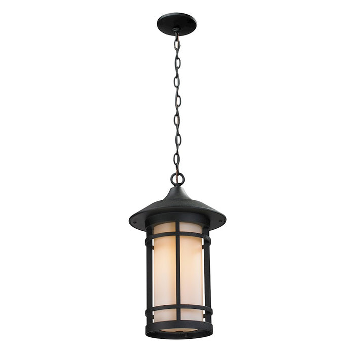 Z-Lite Woodland Outdoor Chain Light, 10x17.125", Black, Matte Opal - 527CHB-BK