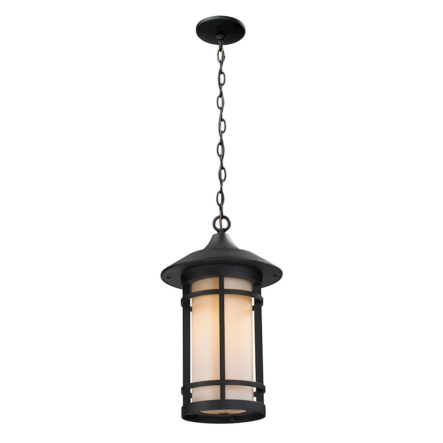 Z-Lite Woodland Outdoor Chain Light, 10x17.125", Black, Matte Opal - 527CHB-BK