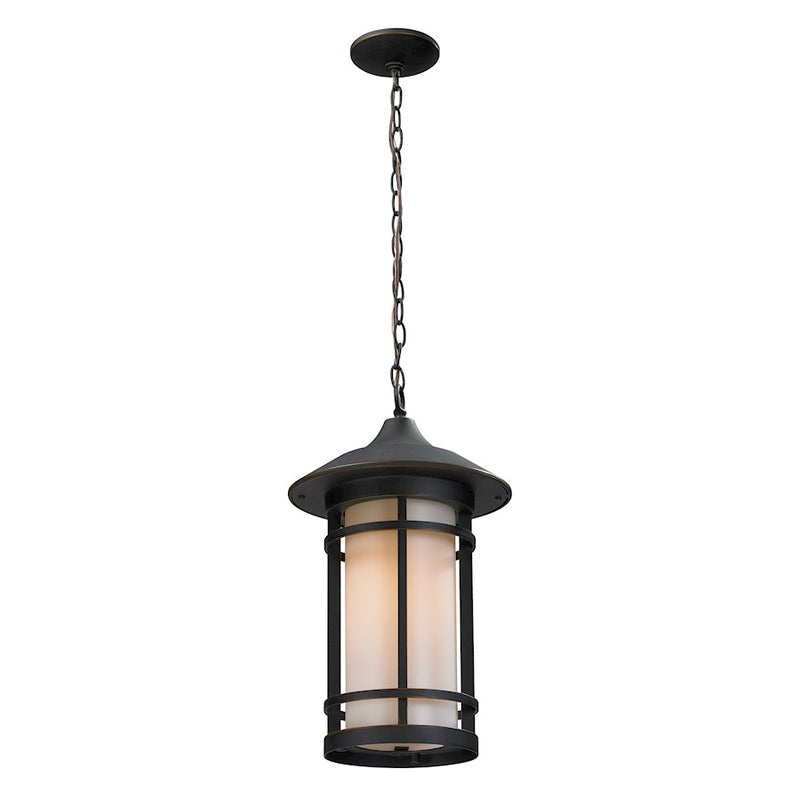 Z-Lite Woodland Outdoor Chain Light, 10x17.125", Oil Bronze, Opal - 528CHB-ORB