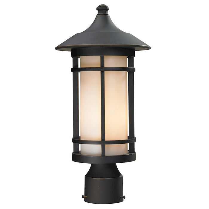 Z-Lite Woodland Outdoor Post Light 8.125x16.625", Oil Bronze, Opal - 528PHM-ORB