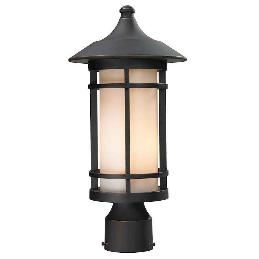 Z-Lite Woodland Outdoor Post Light 8.125x16.625", Oil Bronze, Opal - 528PHM-ORB