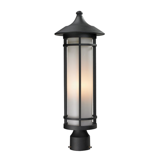 Z-Lite Woodland Outdoor Post Light, 8.125x22.25", Black, Matte Opal - 529PHM-BK