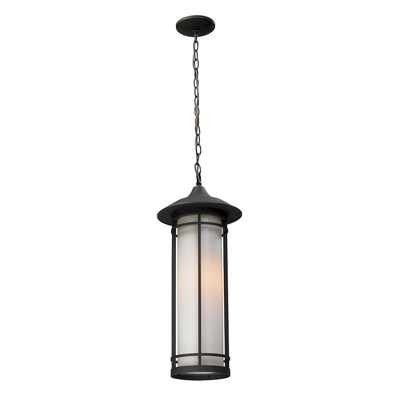 Z-Lite Woodland Outdoor Chain Light, 8.125x19.875", Bronze, Opal - 530CHM-ORB