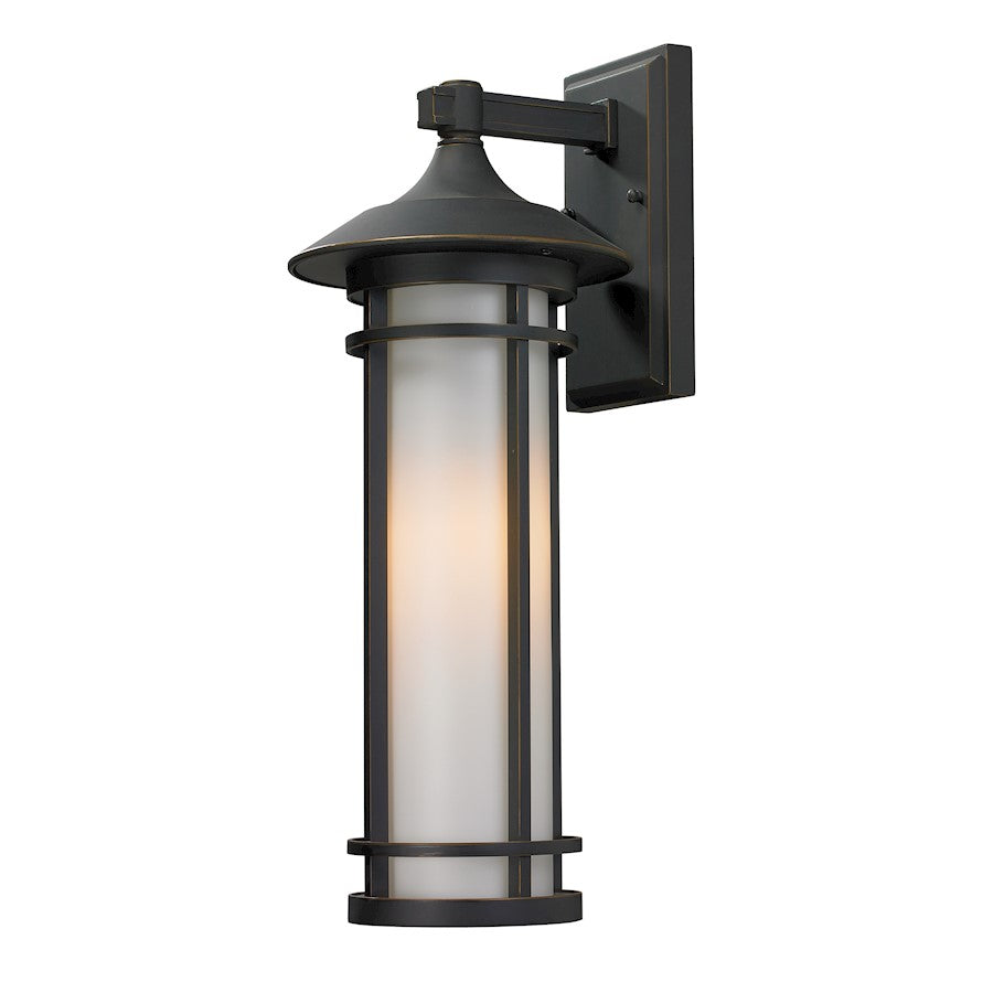Z-Lite Woodland Outdoor Wall Light 9.125x8.125x20.25", Oil Bronze, Opal - 530M-ORB