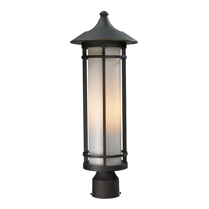 Z-Lite Woodland Outdoor Post Light 8.125x22.25", Oil Bronze, Opal - 530PHM-ORB