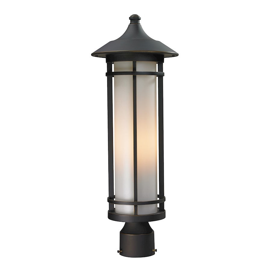 Z-Lite Woodland Outdoor Post Light 8.125x22.25", Oil Bronze, Opal - 530PHM-ORB