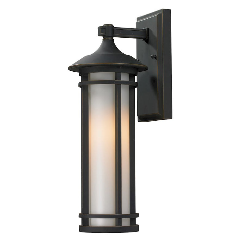Z-Lite Woodland Outdoor Wall Light, 7x6x16.625", Oil Bronze, Opal - 530S-ORB