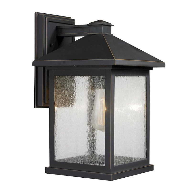 Z-Lite Portland 1 Light Outdr Wall Light 10.625x9.5x15.75", Bronze, Clear Seed - 531B-ORB
