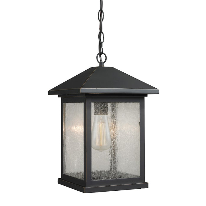 Z-Lite Portland 1 Light Outdoor Chain Light, 9.5x15.25", Bronze, Clear Seed - 531CHB-ORB