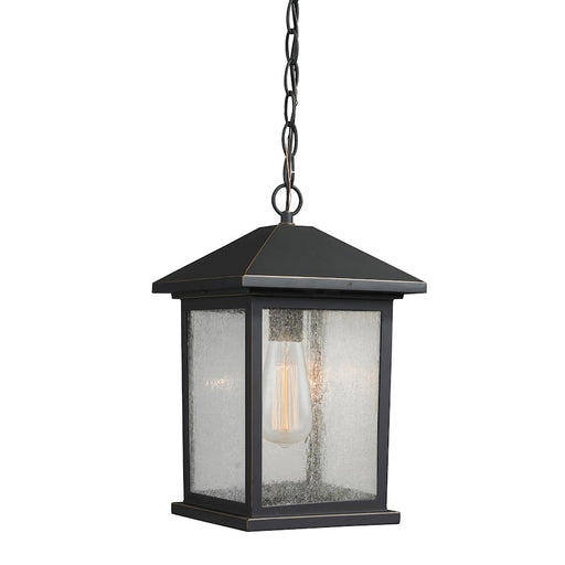 Z-Lite Portland 1 Light Outdoor Chain Light, 8x13.5", Bronze, Clear Seed - 531CHM-ORB