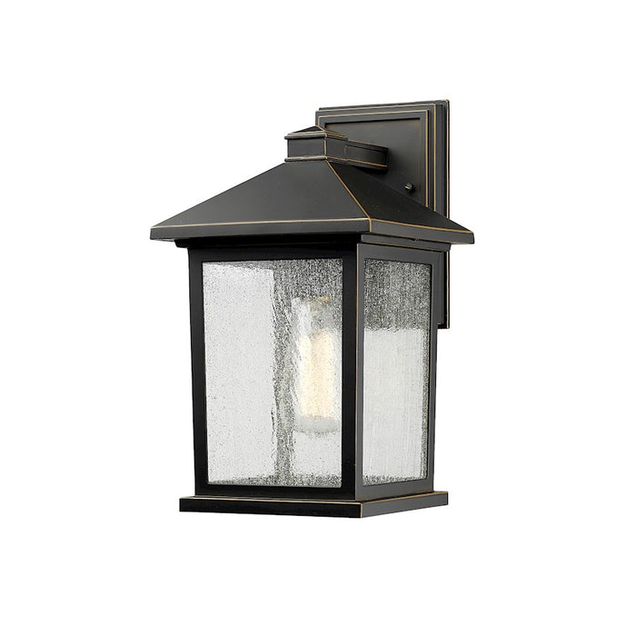 Z-Lite Portland 1 Light Outdoor Wall Light 9.125x8x14", Bronze, Clear Seed - 531M-ORB