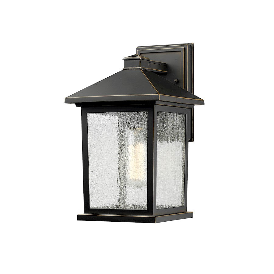 Z-Lite Portland 1 Light Outdoor Wall Light 9.125x8x14", Bronze, Clear Seed - 531M-ORB