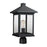 Z-Lite Portland 1 Light Post Mount, 9.5x18.5", Black, Clear Beveled - 531PHBR-BK