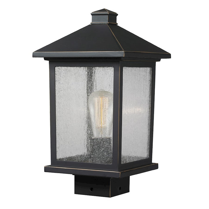 Z-Lite Portland 1 Light Post Mount, 8x14.375", Oil Bronze, Clear Seed - 531PHMS-ORB
