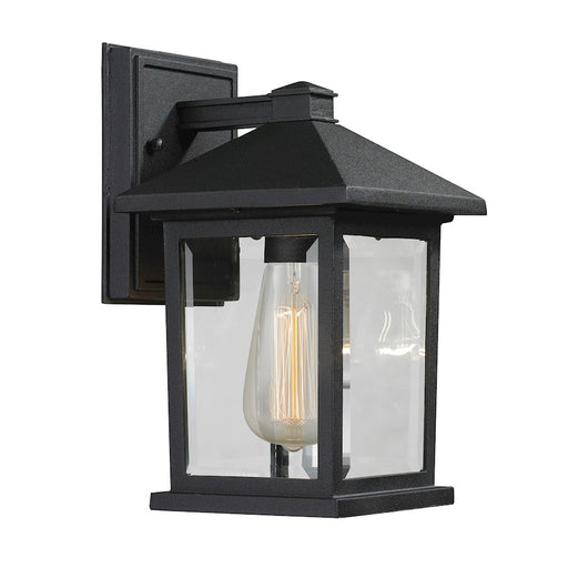 Z-Lite Portland 1 Light Outdoor Wall Light 7.125x6x10.25", Black, Clear Bevel - 531S-BK