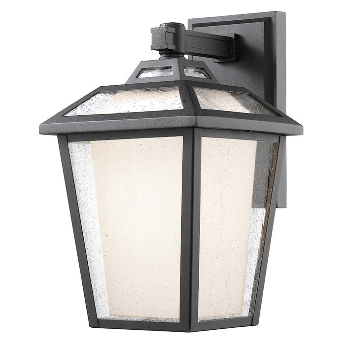 Z-Lite Memphis Outdr 1 Light Wall Light 13.13x11x20.13", Black, Clear Seed/Opal - 532B-BK