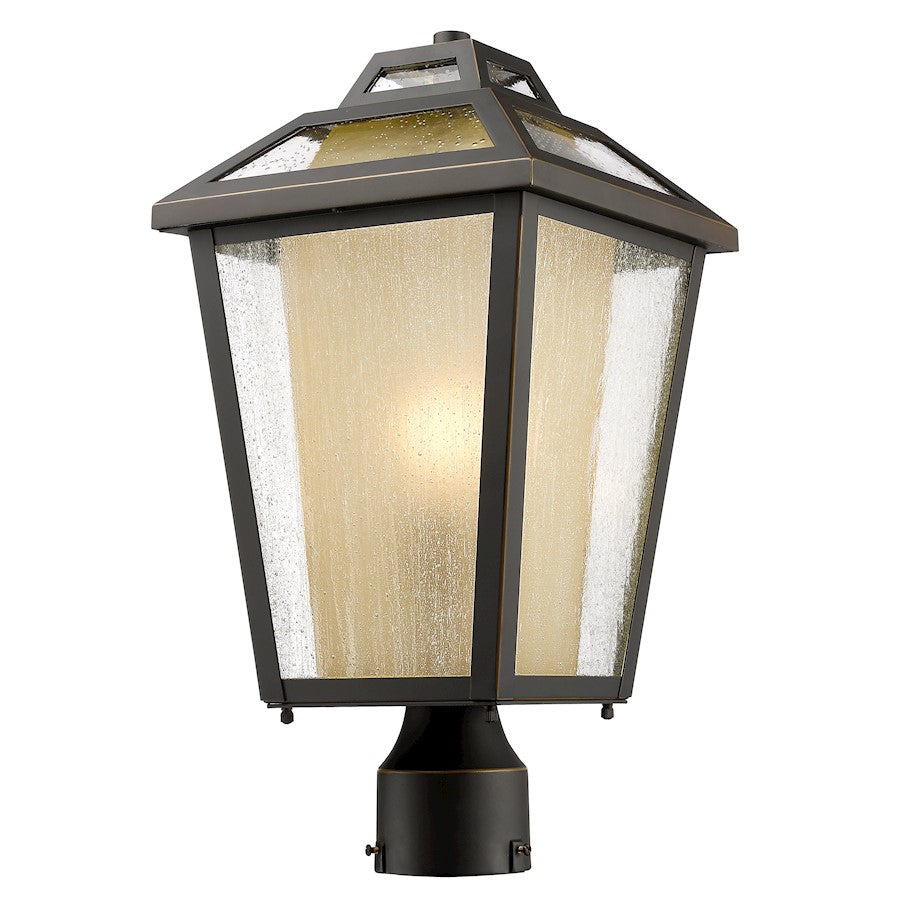 Z-Lite Memphis Outdr 1 Light Post Mt, 9x9x17.5", Bronze, Clear Seed/Tint - 532PHMR-ORB