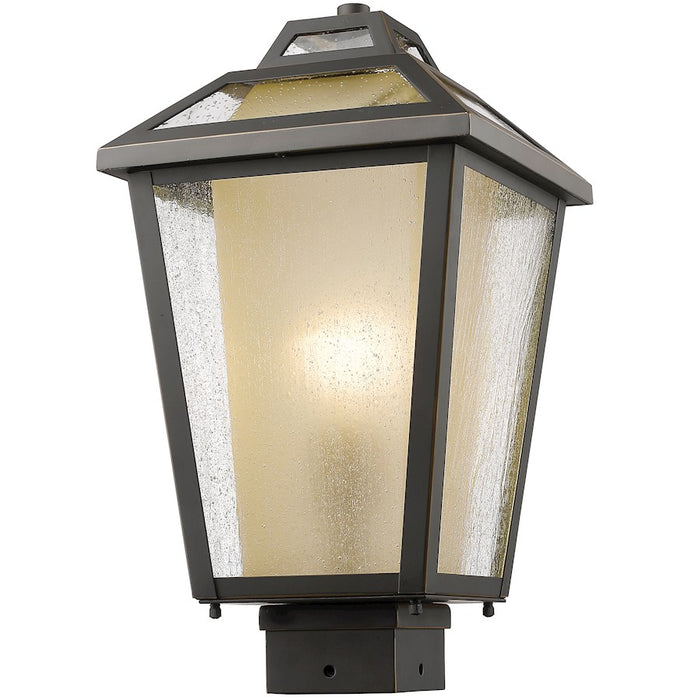 Z-Lite Memphis Outdr 1 Light Post Mt, 9x9x16", Bronze, Clear Seed/Tint - 532PHMS-ORB
