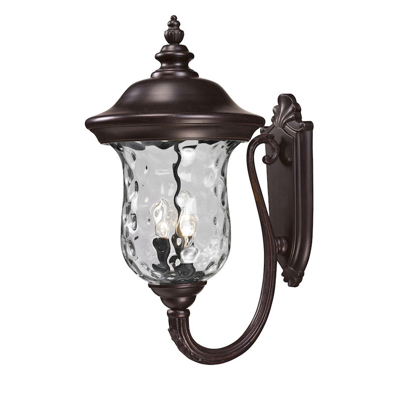 Z-Lite Armstrong Outdr Wall Light 16x12.375x24.25", Bronze, Clear Wtrgls - 533B-RBRZ