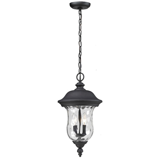 Z-Lite Armstrong Outdr Chain Light 12.375x22.5", Black, Clear Waterglass - 533CHB-BK
